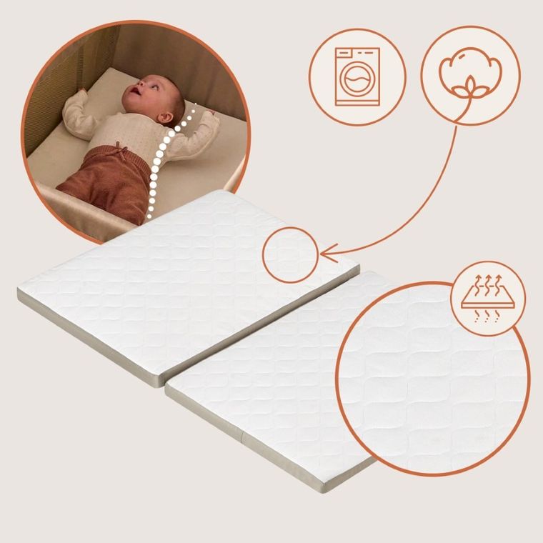 Lionelo, Alice, łóżeczko turystyczne, 3w1, Beige Olive