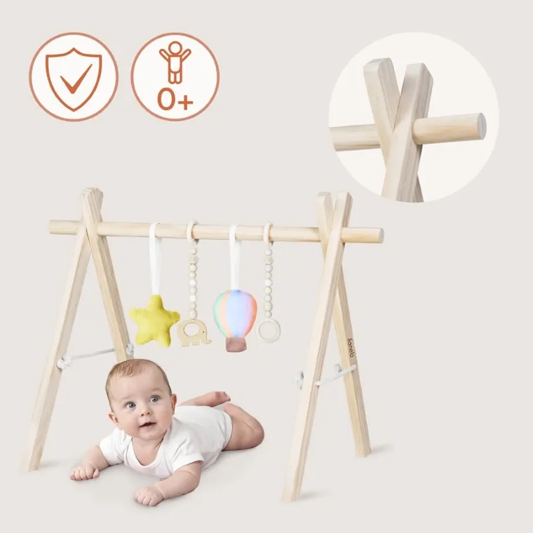 Lionelo, Anis, drewniany stojak edukacyjny, baby gym