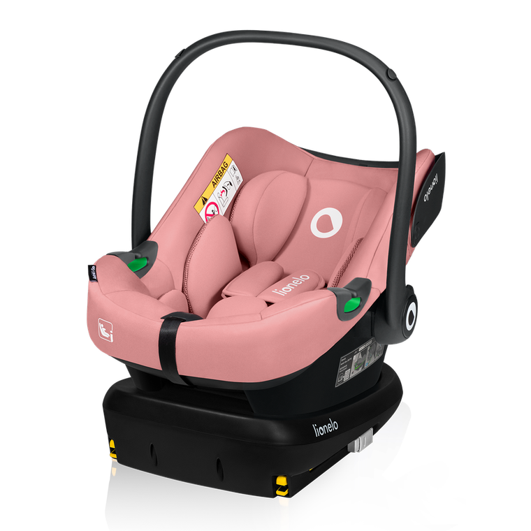 Lionelo, Astrid, fotelik samochodowy z bazą, i-Size, Pink Coral, 40-87 cm