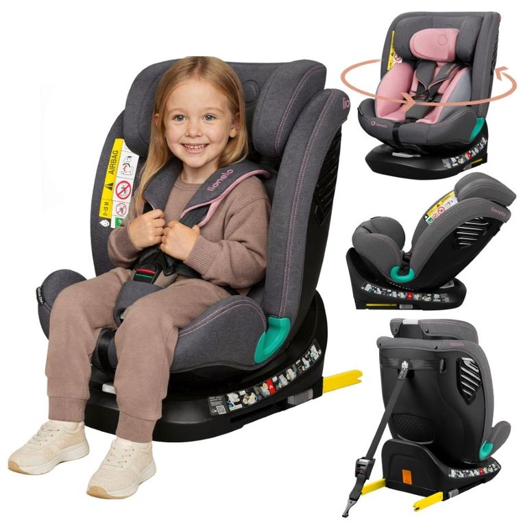 Lionelo, Bastiaan One, I-Size, fotelik samochodowy, Pink Rose, 40-150 cm