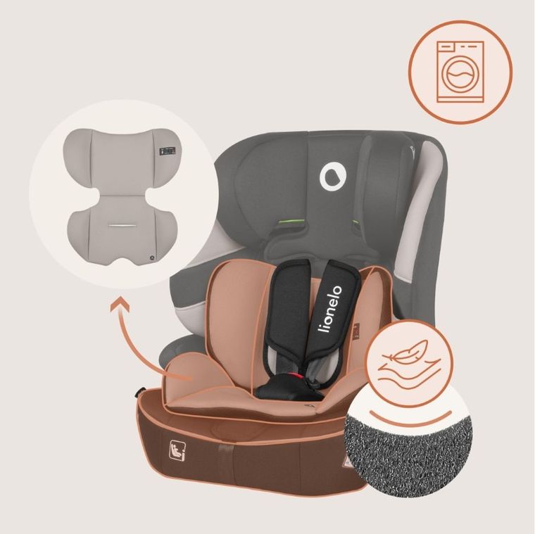 Lionelo, Billy, fotelik samochodowy, i-Size, Beige Latte, 76-150 cm