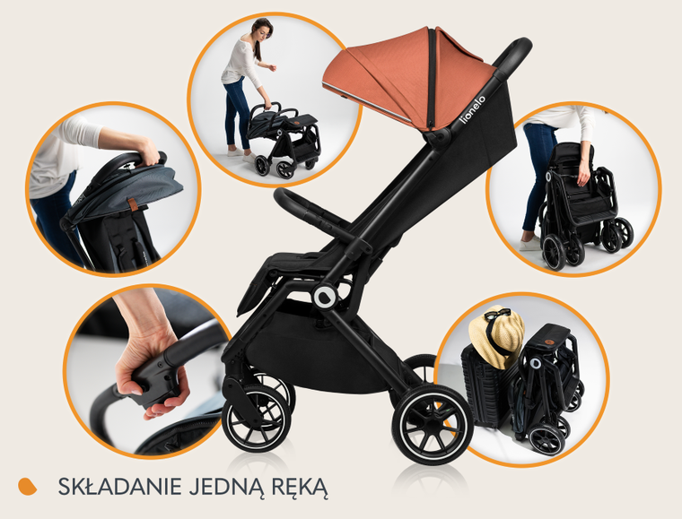 Lionelo, Cloe, wózek spacerowy, Brown Rust