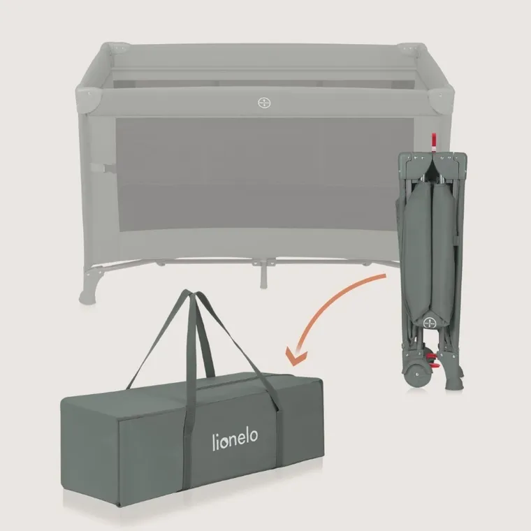 Lionelo, Ellen, łóżeczko turystyczne z funkcją dostawki, 3w1, green