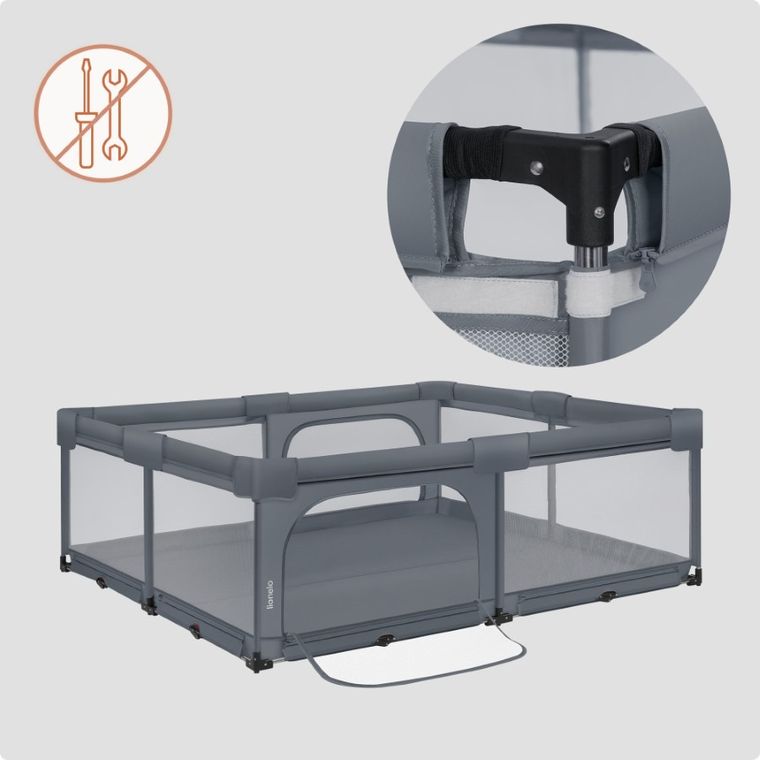 Lionelo, Florence XL Easy Fold, kojec, grey stone