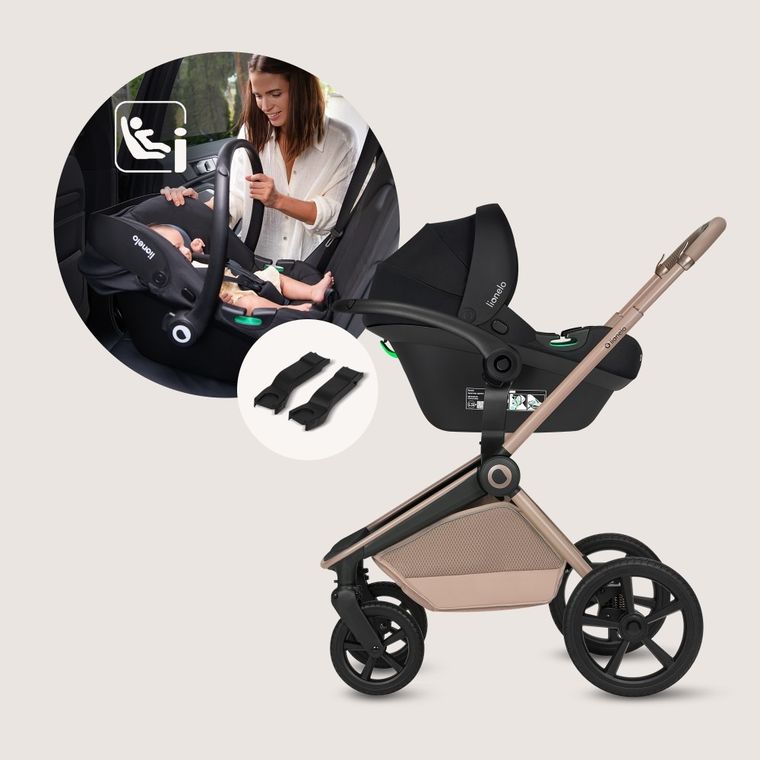 Lionelo, Freya, wózek wielofunkcyjny, składana gondola, 3w1, beige sand