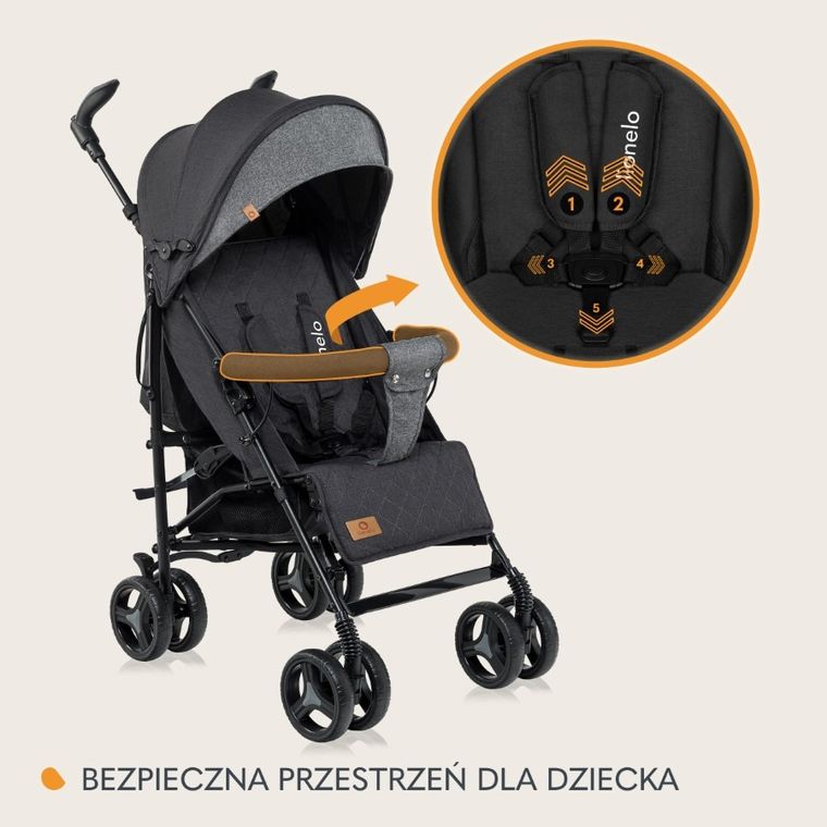 Lionelo, Irma, wózek spacerowy, Black