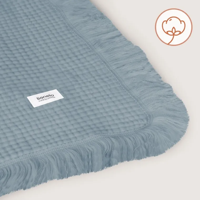 Lionelo, kocyk muślinowy, Stone Blue, 70-100 cm