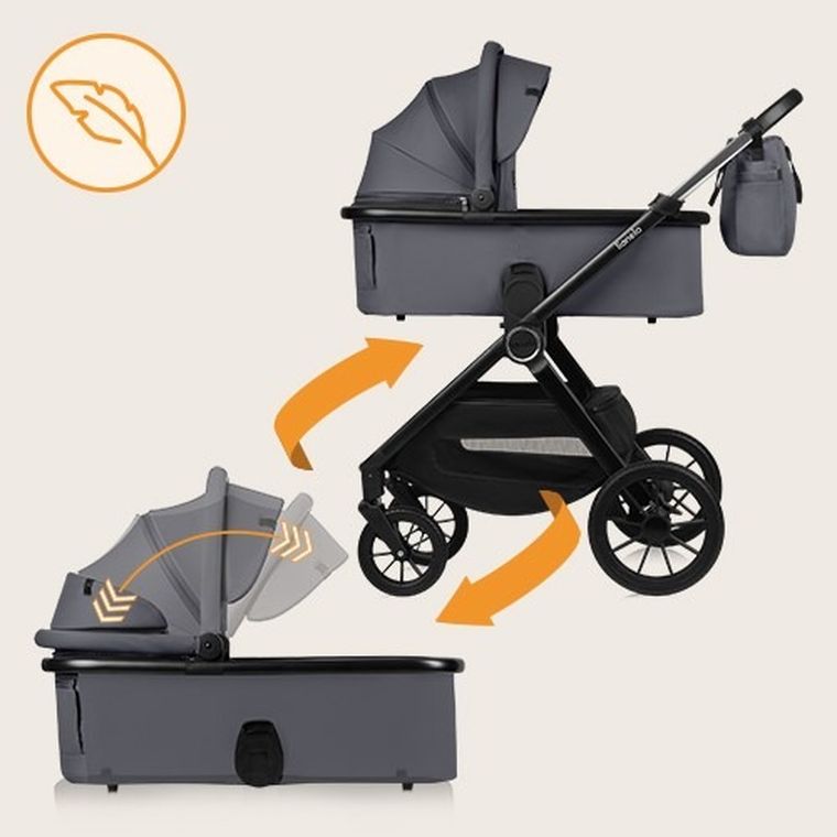 Lionelo, Layla, wózek wielofunkcyjny, 2w1, Grey Stone