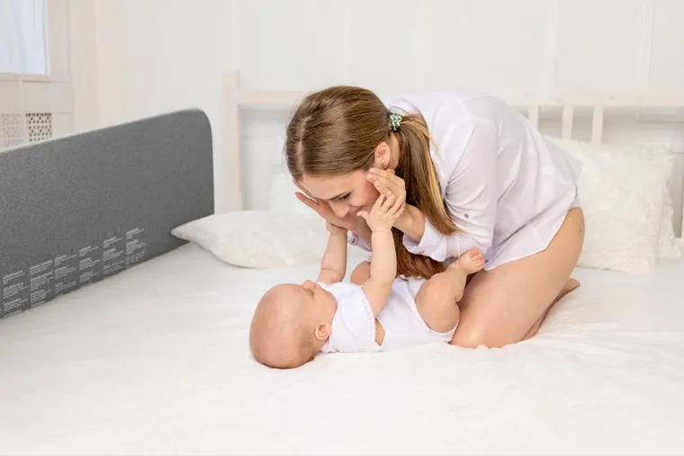 Lionelo, Lora, barierka ochronna do łóżka, Beige Sand