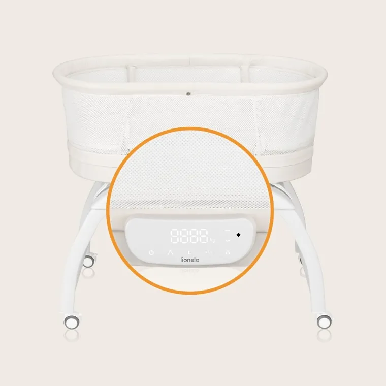 Lionelo, łóżeczko-kołyska z funkcją wagi, coral white