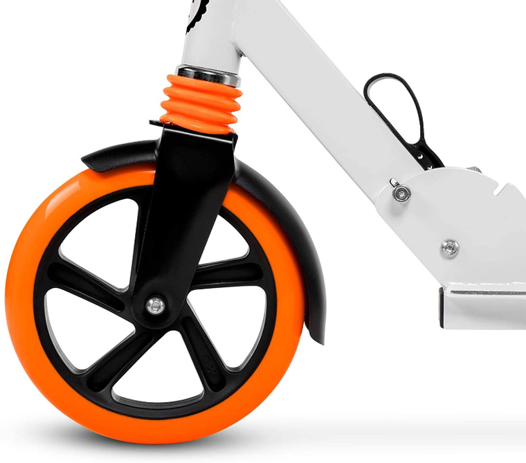 Lionelo, Luca, duża hulajnoga, ABEC-7, biało-pomarańczowa