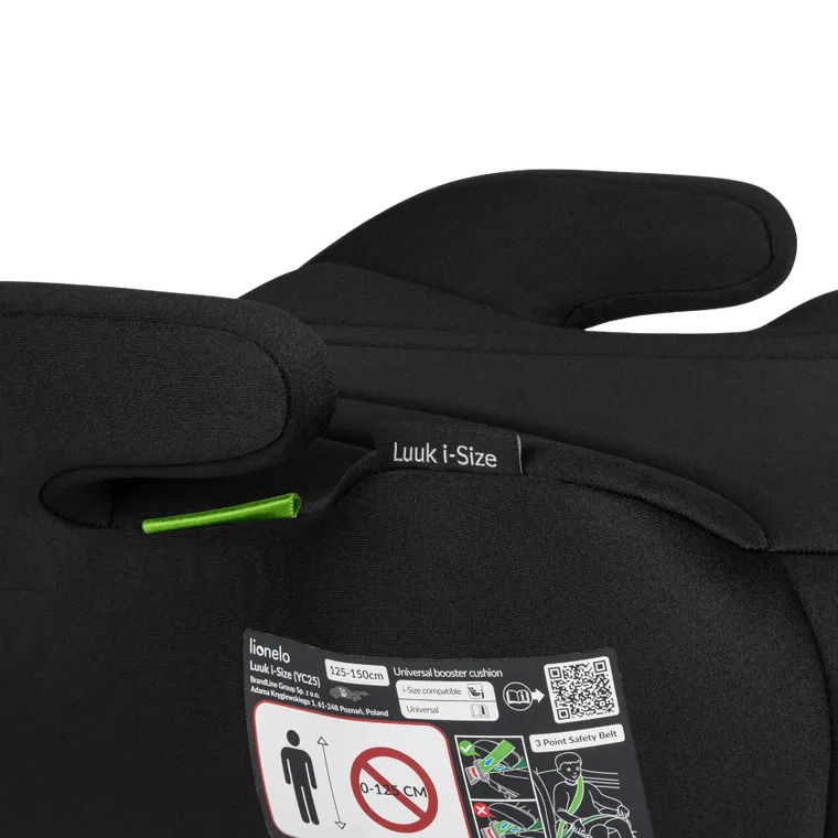 Lionelo, Luuk, fotelik samochodowy, Black, 125-150 cm