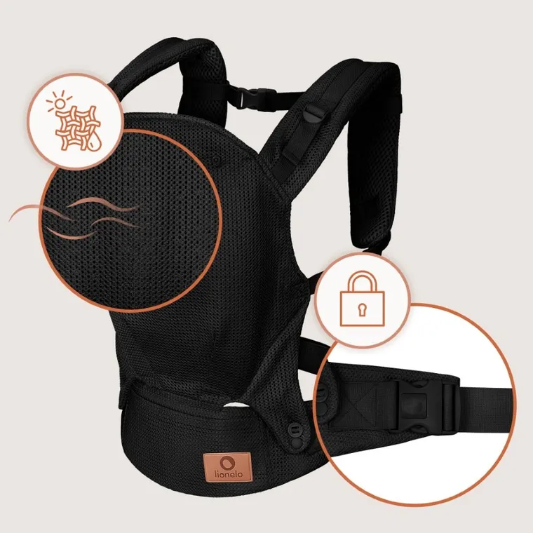 Lionelo, Margareet, nosidełko dla niemowląt, air black