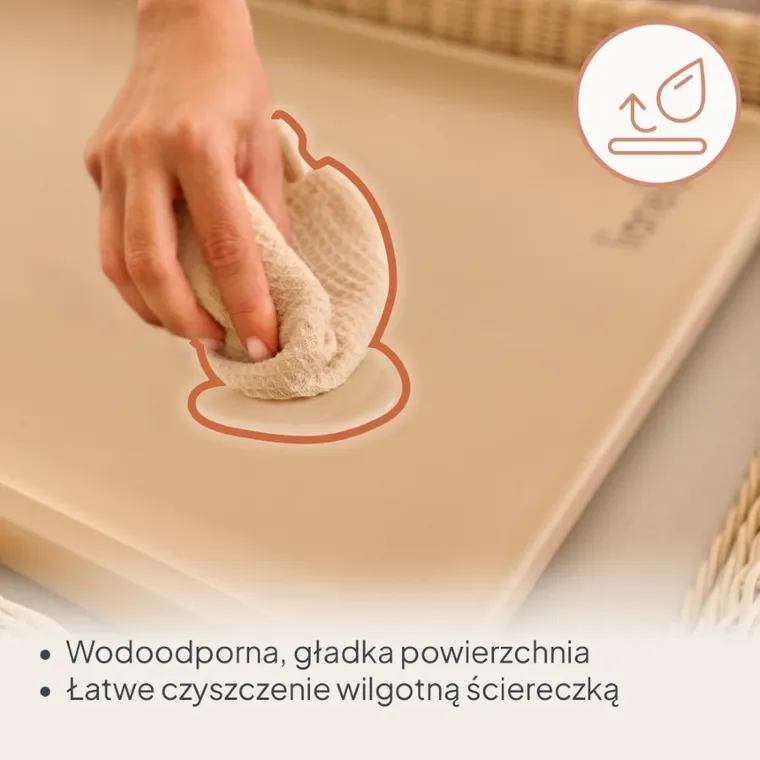 Lionelo, Megs, wielofunkcyjna mata do przewijania, beige sand