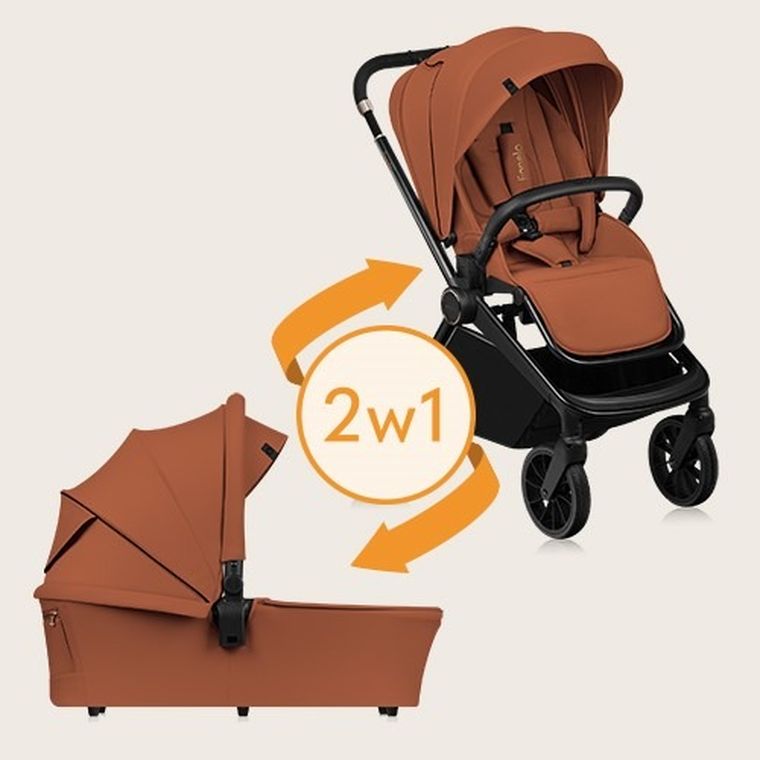 Lionelo, Mika Plus, wózek wielofunkcyjny, 2w1, Brown Rust