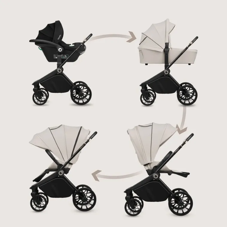 Lionelo, Mika Plus, wózek wielofunkcyjny, 3w1, Beige Sand