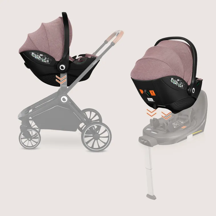 Lionelo, Moxie, fotelik samochodowy z bazą, i-Size, Pink Mauve, 40-87 cm