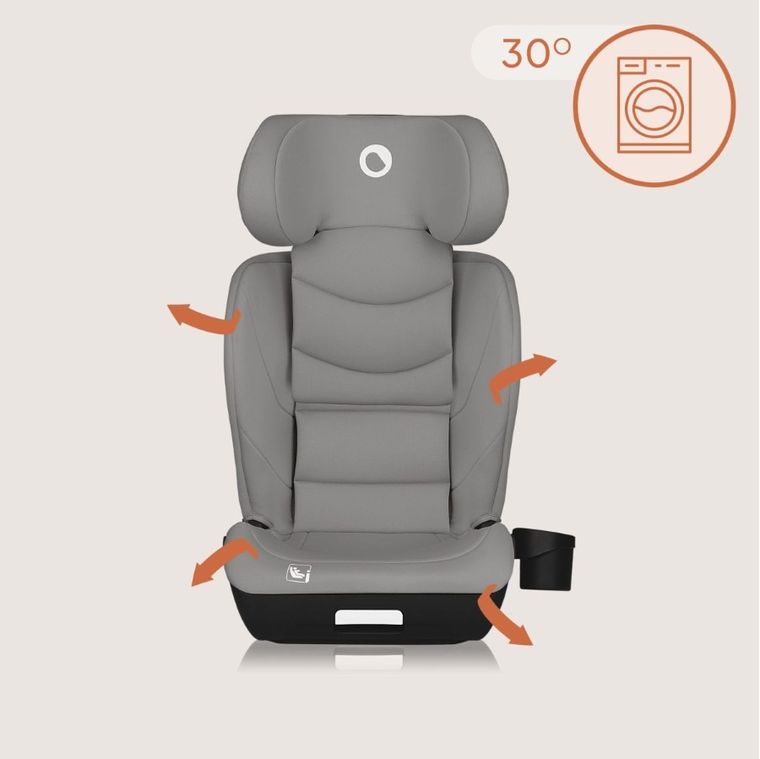 Lionelo, Neal, fotelik samochodowy, i-Size, Grey Concrete, 100-150 cm
