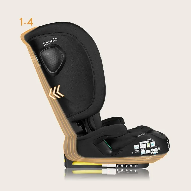 Lionelo, Nelly, fotelik samochodowy, i-Size, Black Carbon, 76-150 cm