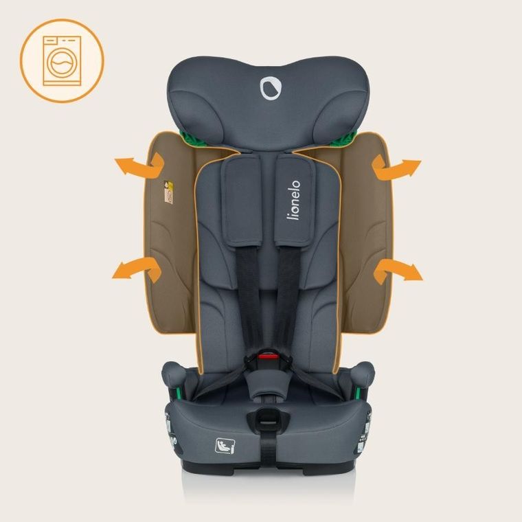 Lionelo, Nelly, fotelik samochodowy, i-Size, Grey Graphite, 76-150 cm