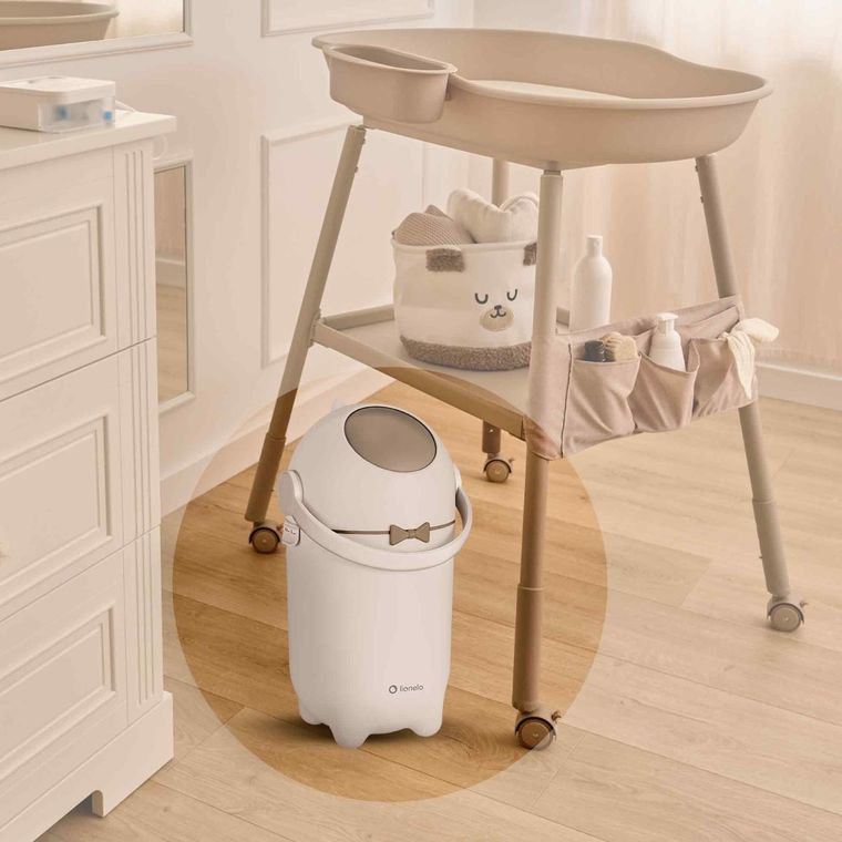 Lionelo, Purebin, kosz na pieluchy, Beige Sand