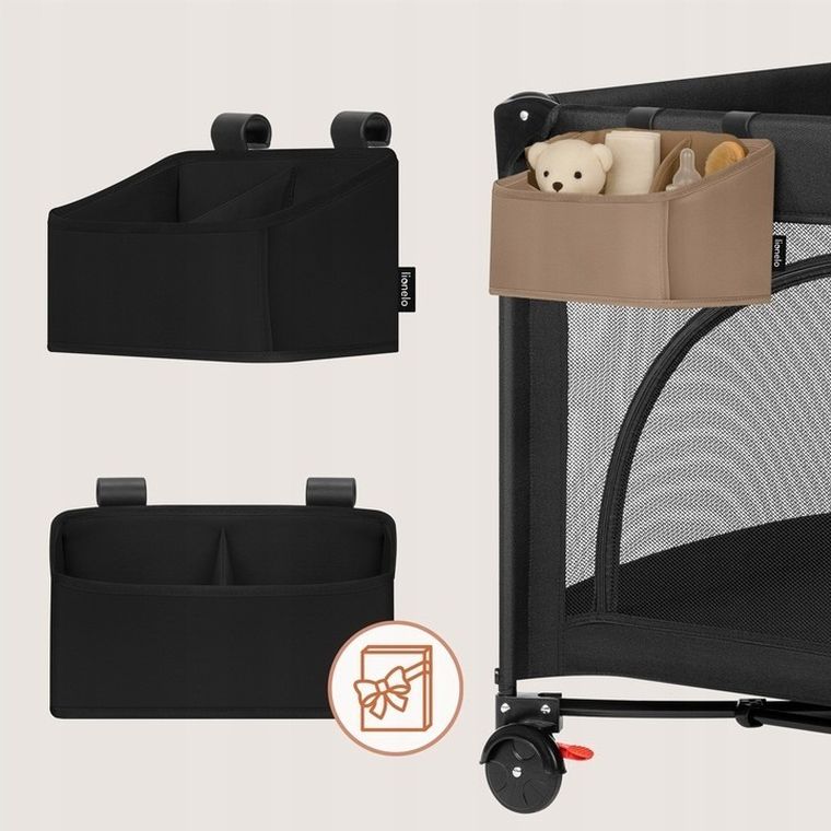 Lionelo, Sidepocket, organizer do łóżeczka, mały, beige