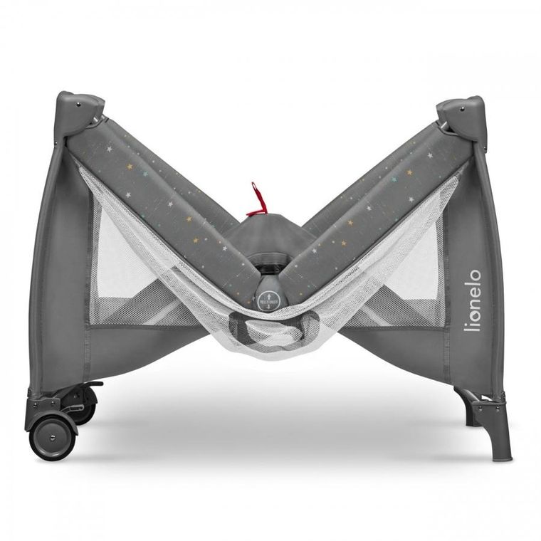 Lionelo, Stefi Plus, łóżeczko turystyczne, dwupoziomowe, składane, Grey Multicolor