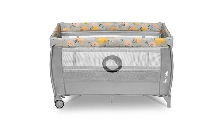 Lionelo, Stefi Plus, łóżeczko turystyczne, dwupoziomowe, składane, Pink Yellow