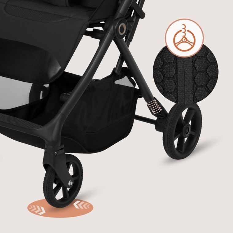 Lionelo, Tansi, wózek spacerowy, black onyx