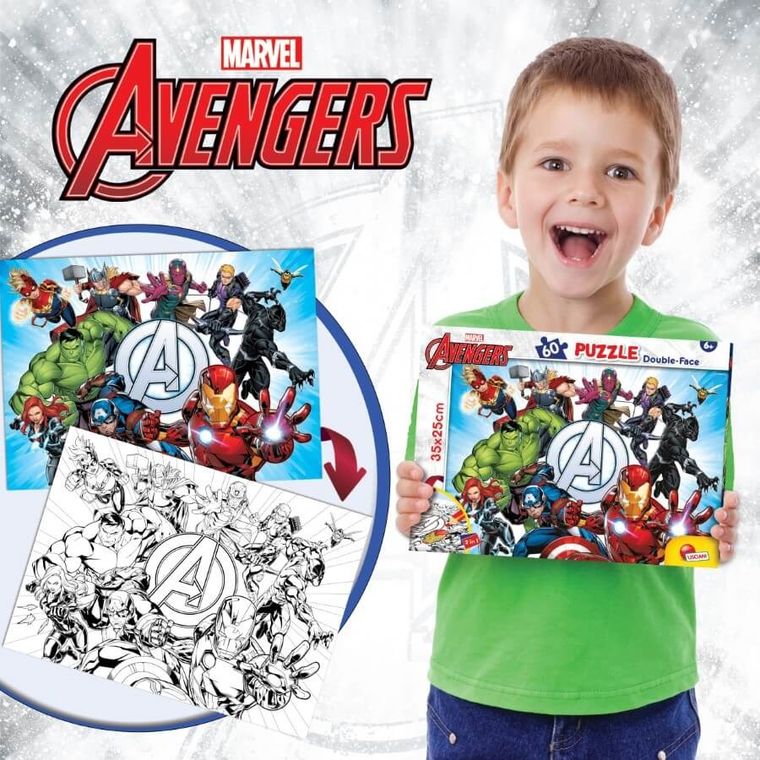 Lisciani, Avengers, puzzle dwustronne, 60 elementów
