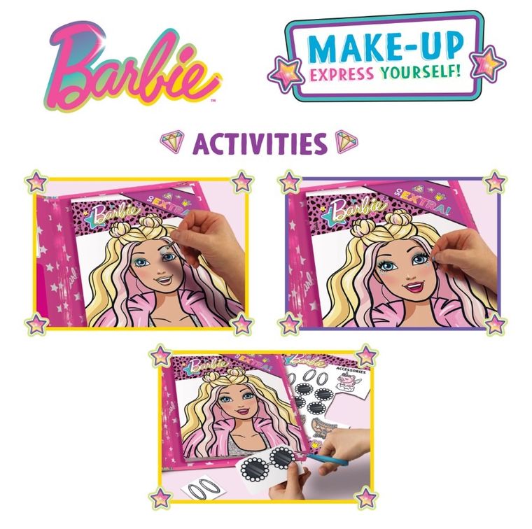 Lisciani, Barbie, Make Up, szkicownik z naklejkami