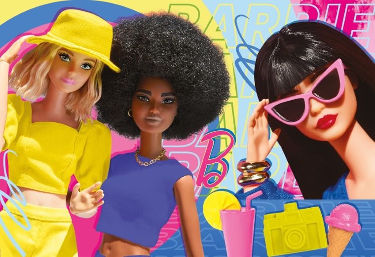 Lisciani, Barbie, Maxifloor, puzzle, 2w1, 60 elementów
