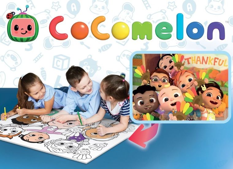 Lisciani, CoComelon, 1,2,3, dwustronne puzzle podłogowe, 60 elementów