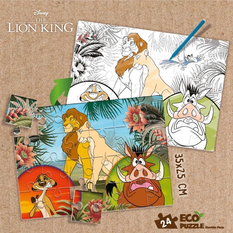 Lisciani, Król Lew, Eko, puzzle dwustronne, 24 elementy
