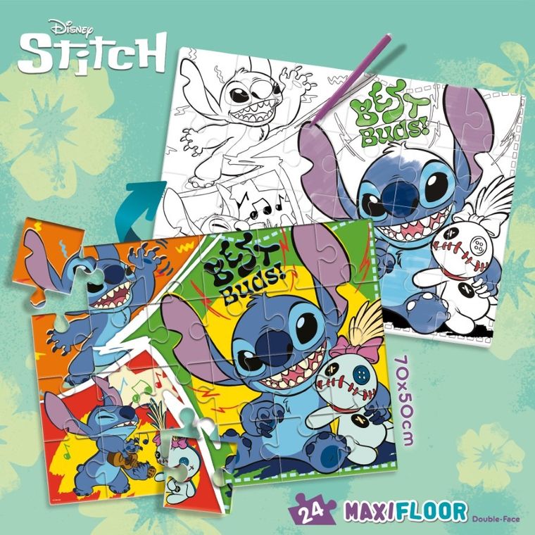 Lisciani, Lilo i Stitch, Maxifloor, puzzle, 24 elementy