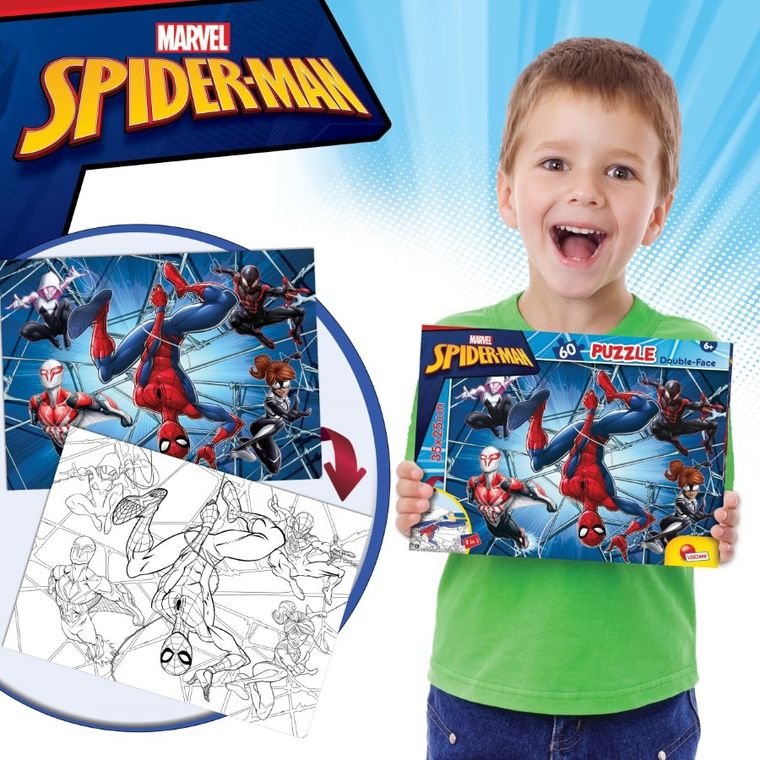 Lisciani, Spiderman, puzzle dwustronne, 60 elementów