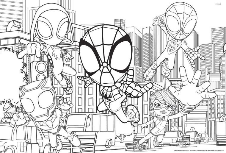 Lisciani, Spidey i super-kumple, puzzle dwustronne, 48 elementów