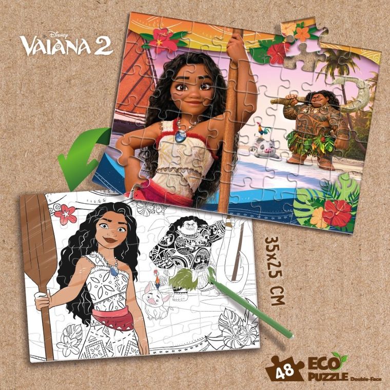 Lisciani, Vaiana 2, Eko, puzzle dwustronne, 48 elementów