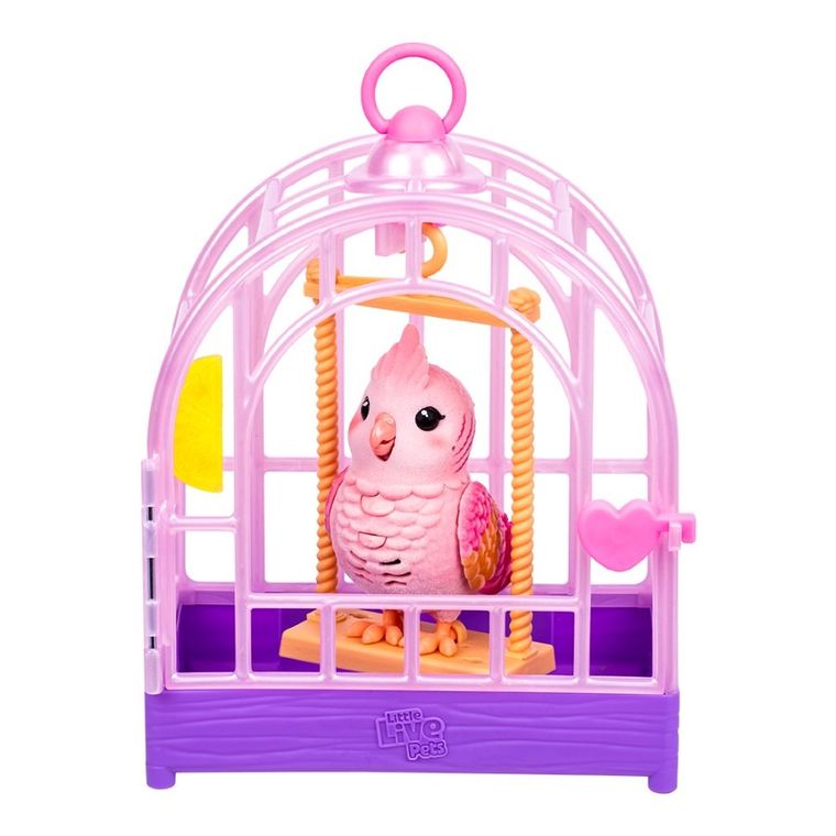 Little Live Pets, Mój Prawdziwy Ptaszek, Rosie, ćwierkający ptaszek w klatce, zabawka interaktywna, różowy