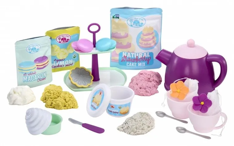 Little Tikes, Creative Chefs, Tea Party Kit, zestaw naczyń do herbaty z piaskiem kinetycznym