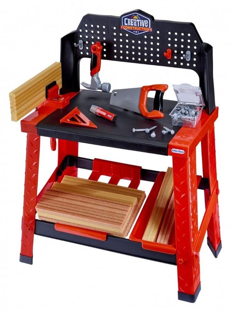 Little Tikes, zestaw małego majsterkowicza, stół warsztatowy z akcesoriami