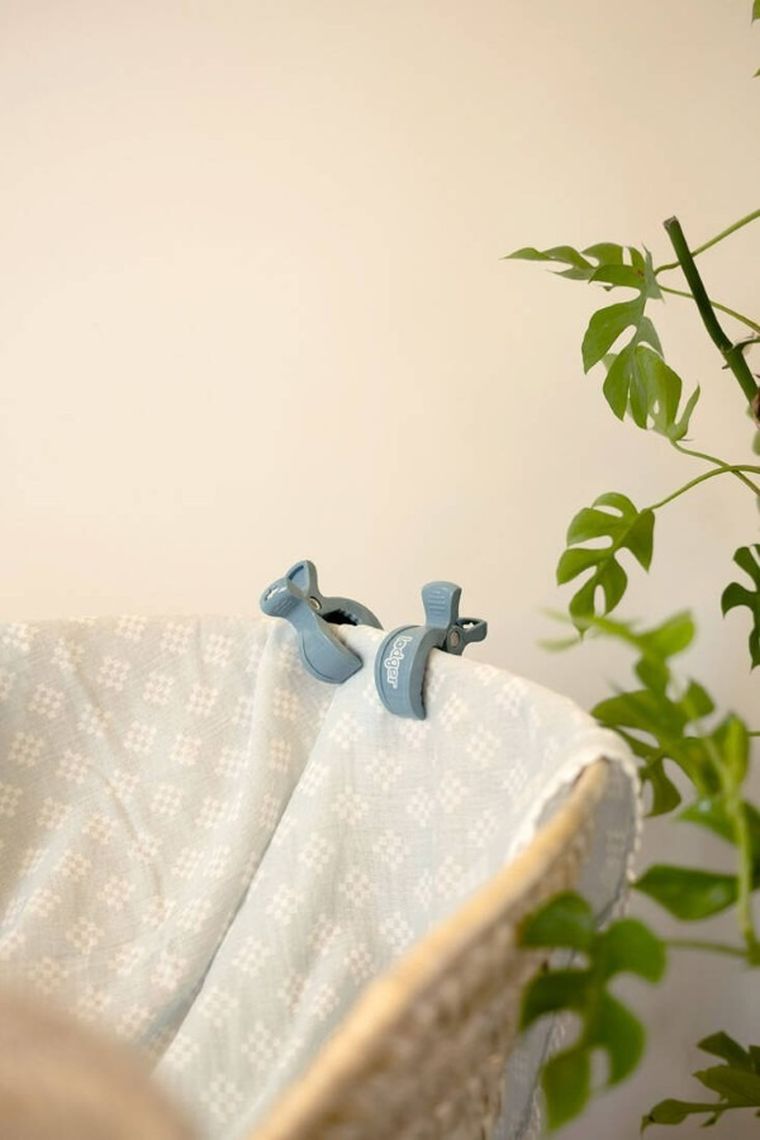 Lodger, Ocean, zestaw uniwersalnych klipsów do wózka, niebieskie, 2 szt.