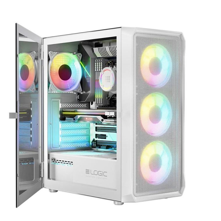 Logic Concept, obudowa komputerowa, Portos ARGB Midi USB 3.0, biała