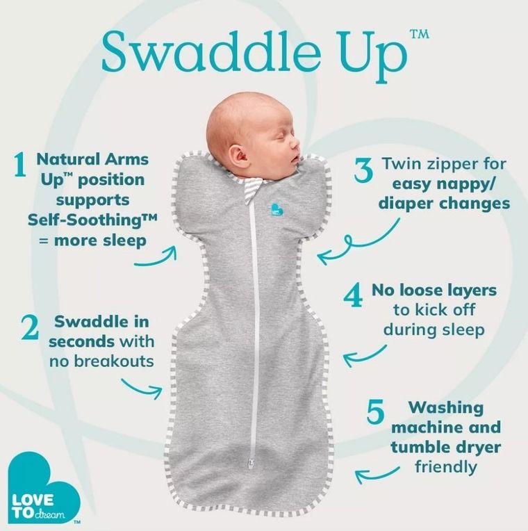 Love to Dream, Swaddle Up, Kosmos, Bamboo Lite, otulacz, śpiworek, biały, TOG 1.0-0.2, rozmiar M