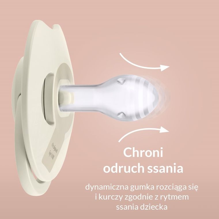 Lovi, Prime, smoczek silikonowy, dynamiczny, 0-6m, Blush, 1 szt.