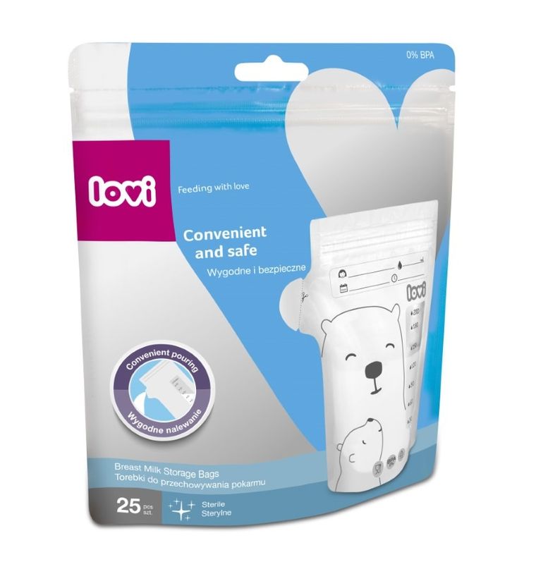 Lovi, torebki do przechowywania pokarmu, 25 szt.