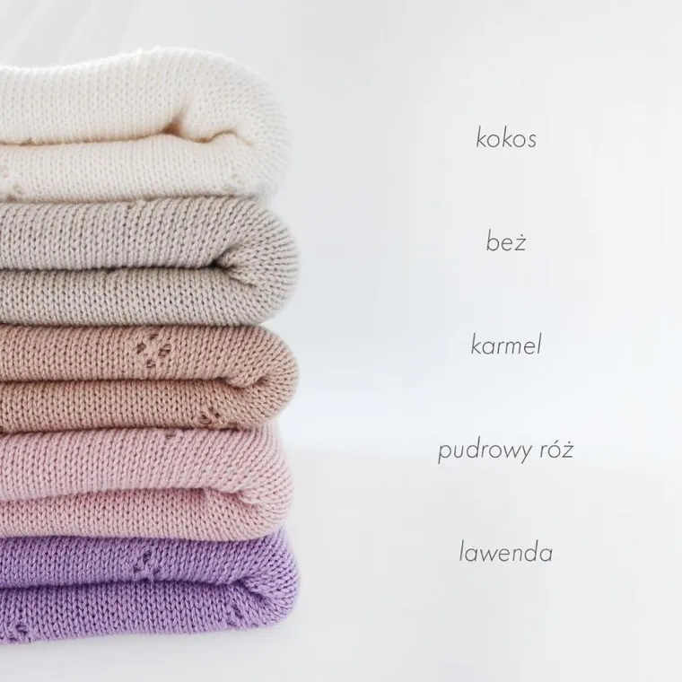 LullaLove, kocyk ażurowy, bambusowo-bawełniany, pudrowy róż, 80-100 cm