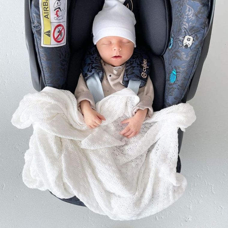 LullaLove, kocyk bambusowy, ażurkowy, kokos, 90-90 cm