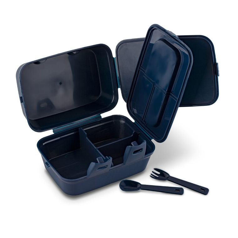 Lunchbox z łyżką i widelcem, 12.5-17-9 cm