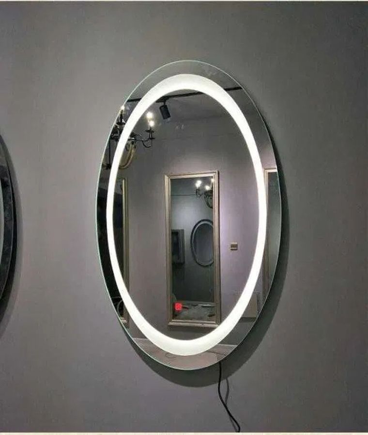 Lustro z oświetleniem LED do zawieszenia, włącznik dotykowy, 80 cm